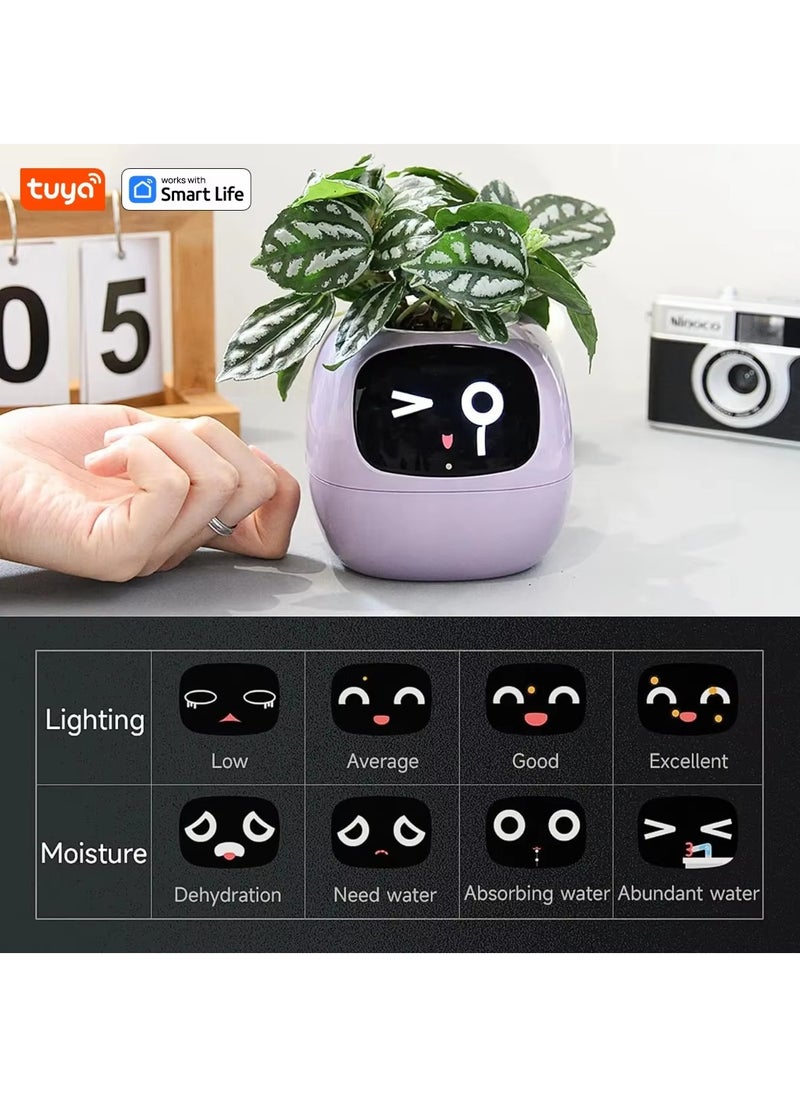Generic - Tuya Ivy Smart Planter,Endless Fun Over 49 Rich Expressions,7 smart sensors,AI Chips Make Raising Plants Easy and Fun(Pink) - Image 1