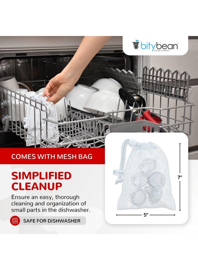 BityBean - NUK Nipple Replacement Spouts, Clear Silicone, Pack of 10 with Dishwasher Safe Mesh Bag - Fits NUK Bottle (10) - Image 3
