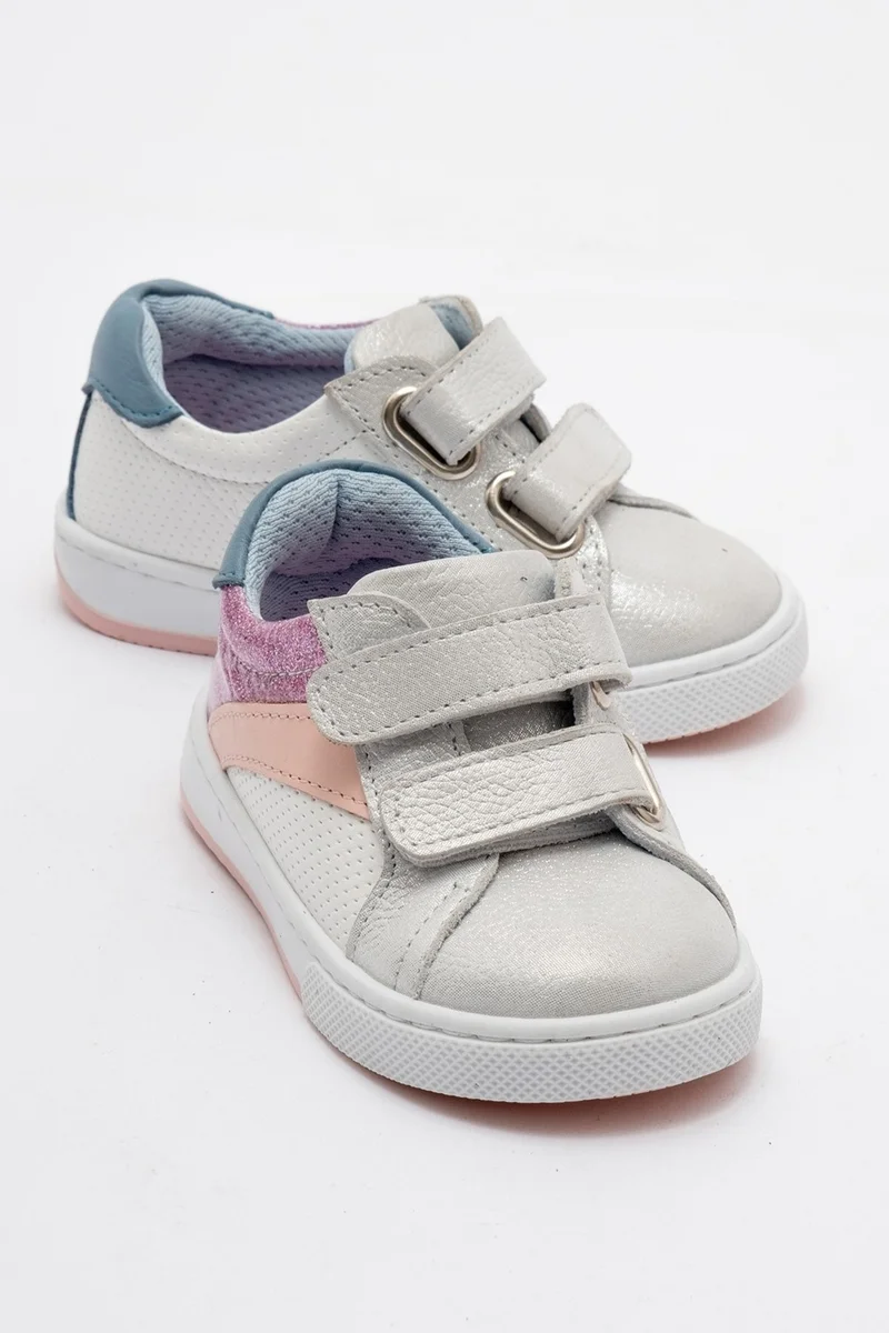 Mnpc Girl White Genuine Leather Anatomical Casual Shoes