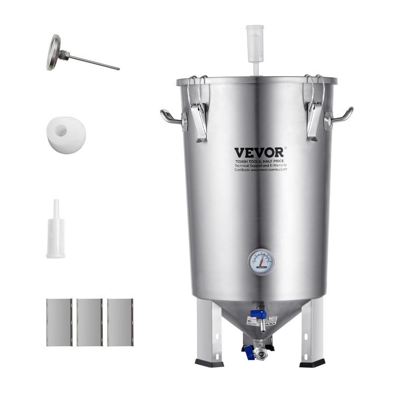 VEVOR VEVOR Fermentation tank 8 Gallon Stainless Steel Beer Brew Fermentor Brew Bucket Fermentor for Home Brewing with Conical Base Brewing Equipment