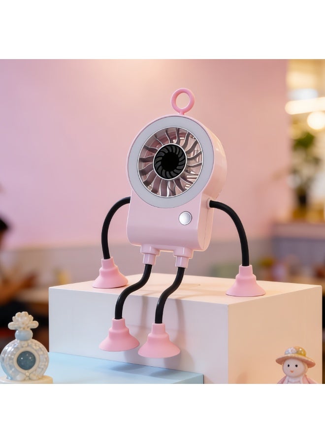 【مروحة ميني محمولة】 【مروحة ميني مكتبية】 【مروحة ميني للطاولة】 مزودة بمصباح ليلي LED مدمج، و5 سرعات رياح قابلة للضبط، وهادئة للغاية حيث يتراوح مستوى الضوضاء بين 36 و45 ديسيبل (A)، كما تأتي ببطارية قابلة لإعادة الشحن بسعة 500 مللي أمبير ساعة و - Image 1