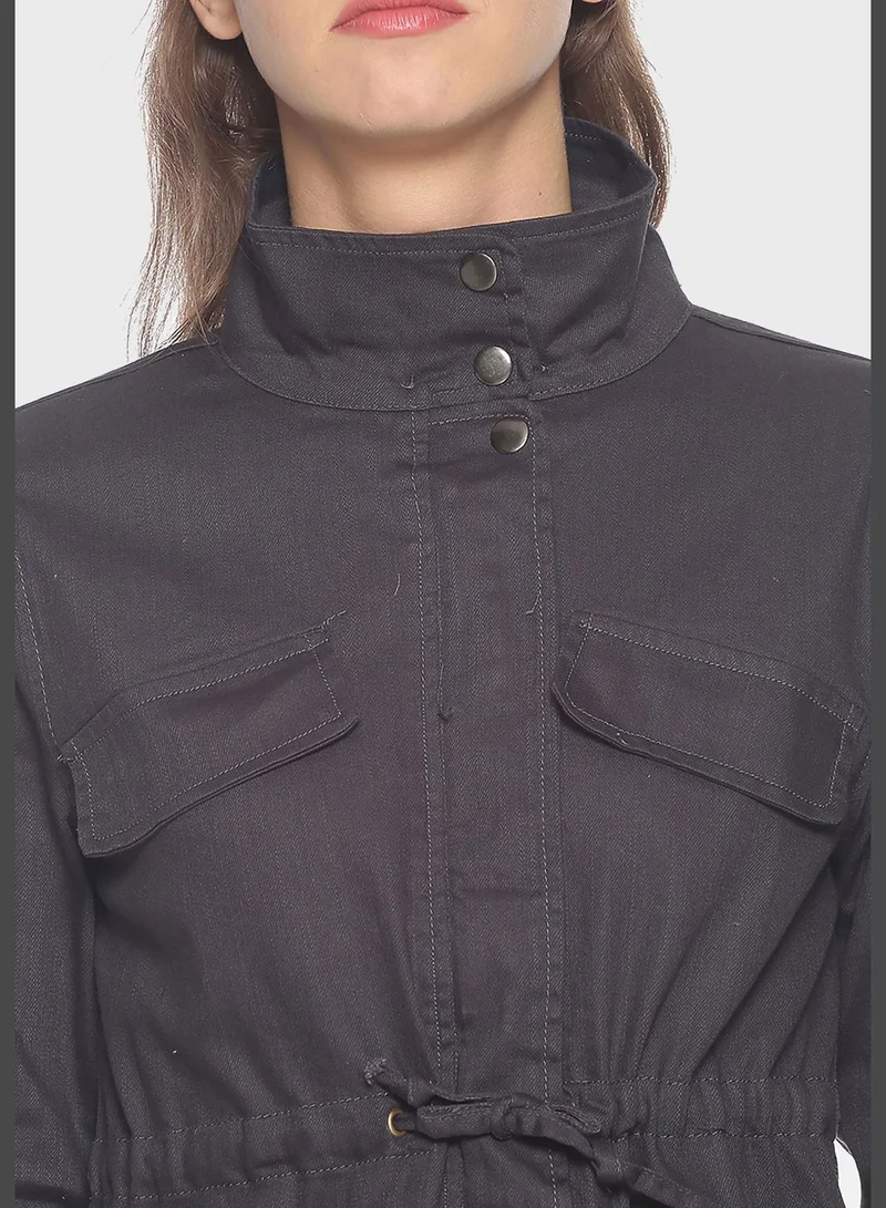 Campus Sutra  High Neck Bomber Jacket for Women | Best Price UAE