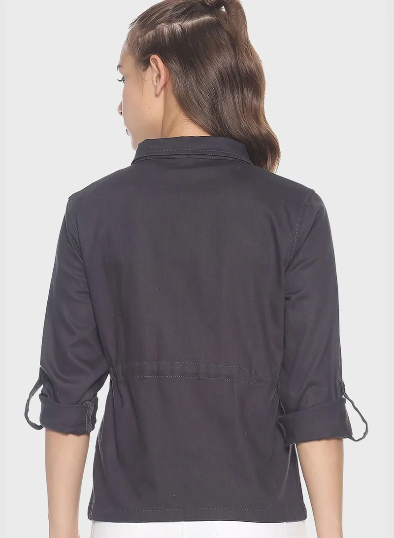 Campus Sutra  High Neck Bomber Jacket for Women | Best Price UAE
