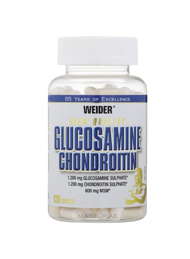 Weider Glucosamine 1200mg & Chondroitin 1200mg 120 Capsules – Joint, Cartilage & Mobility Support - Image 1