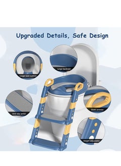Gonice Potty Training Seat with Step Stool Ladder, Potty Training Toilet for Kids Boys Girls Toddlers-Comfortable Safe Potty Seat with Anti-Slip Pads Ladder  - Image 3