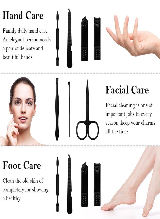 QEYMN Manicure Set, Stocking Stuffer for Men, Nail Clipper Kit, Nail Clipper Set, Nail Care Kit, 8 In 1 Manicure Kit Grooming Kit Stainless Steel Facial Pedicure Care Tool, Christmas Gifts for Men Dad Teens - Image 4
