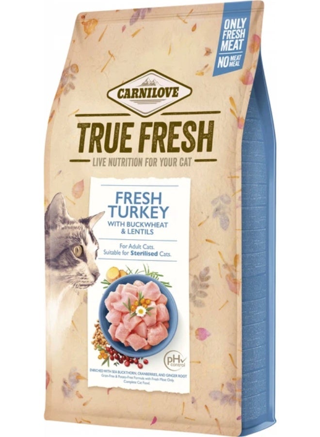 BRIT Carnilove True Fresh Turkey with Buckwheat & Lentils dry cat food- 1.8 kg - Image 1