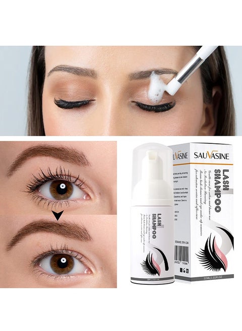 Lash Shampoo - for Lash Extensions Eyelash Cleanser Lash Extensions Shampoo for Eyelash Care Non irritating for Salon and Home Use Makeup Remover Eyelash Extension Remover Nourishing Formula 30ml