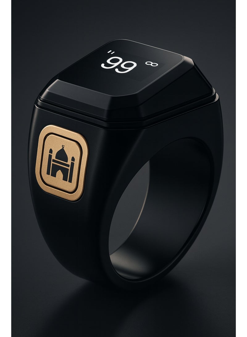 BSTWSH Smart Zikr Ring 18mm – Digital Tasbih Counter with OLED Display, Bluetooth App, Vibration Alerts, Step Tracker - Image 2