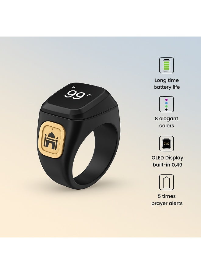 BSTWSH Smart Zikr Ring 18mm – Digital Tasbih Counter with OLED Display, Bluetooth App, Vibration Alerts, Step Tracker - Image 5