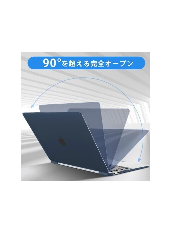 بروماس متوافق مع حافظة MacBook Pro مقاس 13 بوصة 2022-2016 (M2 M1 A2338 A2289 A2251 A2159 A1989 A1706 A1708) مع/بدون شريط اللمس، غطاء حماية بلاستيكي صلب وقماش تلميع الشاشة، أزرق داكن غير لامع - Image 4