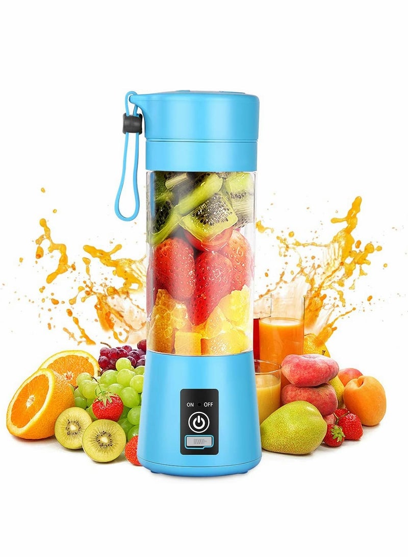 KASTWAVE Portable Blender, Personal Blender for Shakes and Smoothies Personal Size Blenders with USB Rechargeable Mini Fruit Juice Mixer Mini Juicer Smoothie Blender Bottles Travel 400ML Blue - Image 1