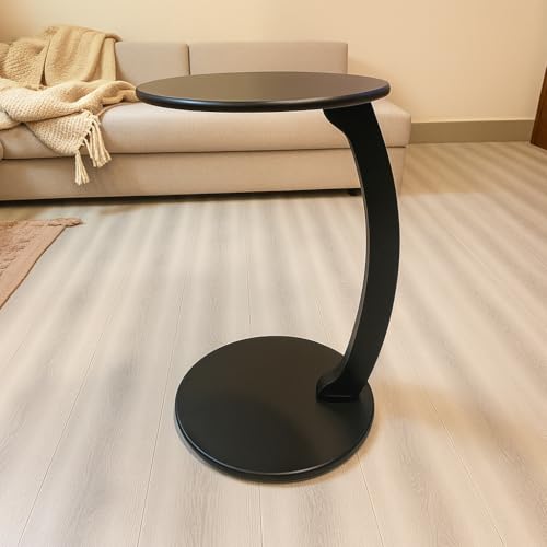 POSHIO® POSHIO C-Shaped Side Table for Sofa & Bed – Matte Finish, Slide-Under Design, Easy 3-Piece Assembly, Ideal for Laptop, Coffee & Home Decor | Neatly Finished (38x58cms) (1, Black (Matte)) - Image 5