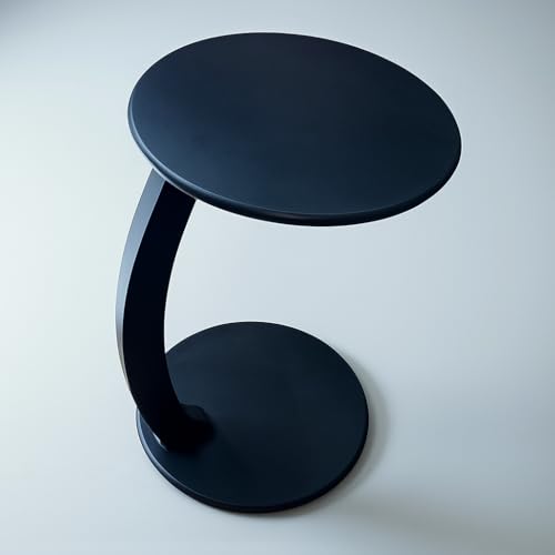 POSHIO® POSHIO C-Shaped Side Table for Sofa & Bed – Matte Finish, Slide-Under Design, Easy 3-Piece Assembly, Ideal for Laptop, Coffee & Home Decor | Neatly Finished (38x58cms) (1, Black (Matte)) - Image 2