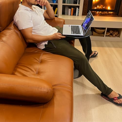 POSHIO® POSHIO C-Shaped Side Table for Sofa & Bed – Matte Finish, Slide-Under Design, Easy 3-Piece Assembly, Ideal for Laptop, Coffee & Home Decor | Neatly Finished (38x58cms) (1, Black (Matte)) - Image 4