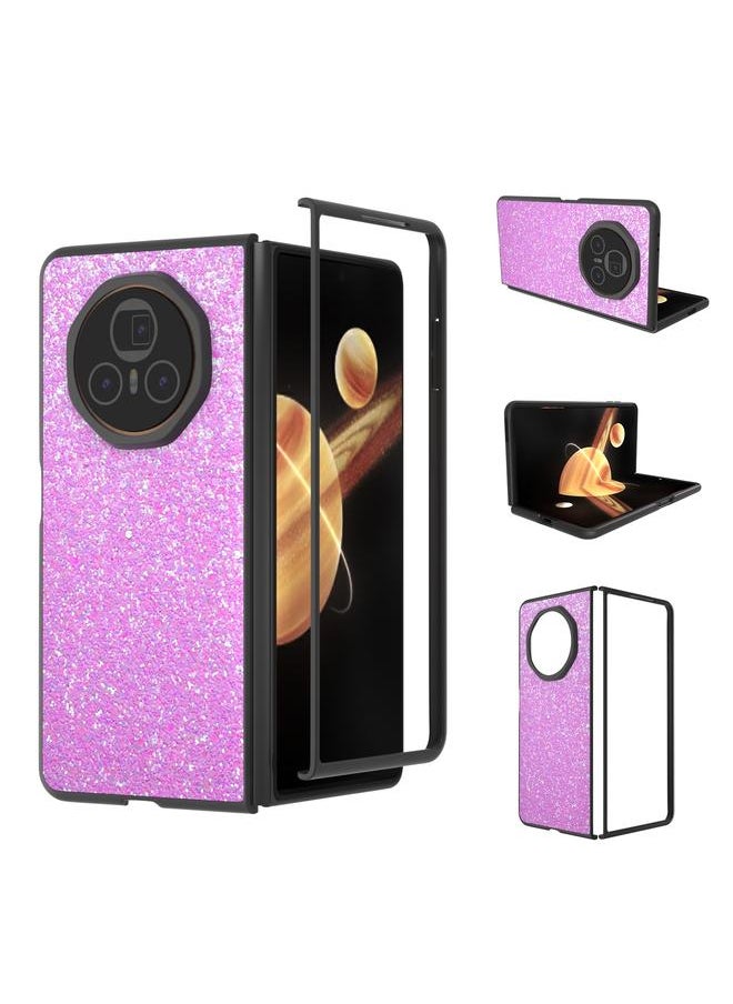 erorex For Honor Magic V3 Black Frame Colorful Glitter Phone Case(Dark Pink) 