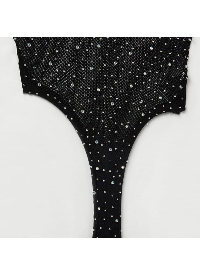 Splash FAV Embellished Bodysuit with Scoop Neck and Long Sleeves  - Image 3