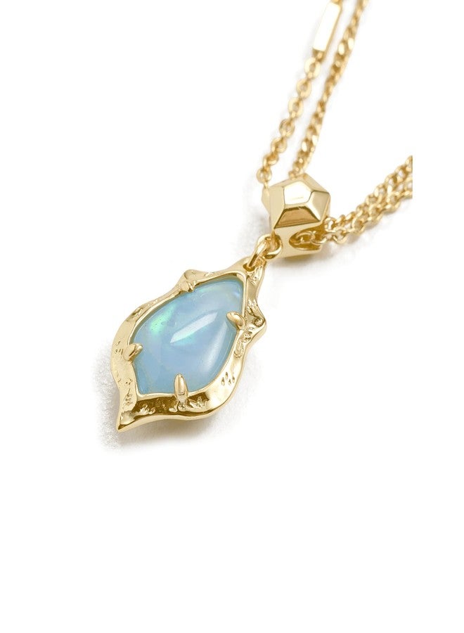 Kendra Scott Womens Adriana Scallop Frame Multi Strand Necklace Gold Sky Blue Iridescent Abalone One Size One Size - Image 4
