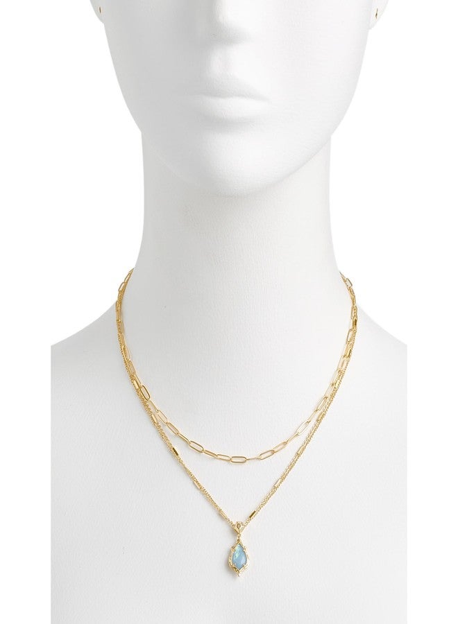 Kendra Scott Womens Adriana Scallop Frame Multi Strand Necklace Gold Sky Blue Iridescent Abalone One Size One Size - Image 2