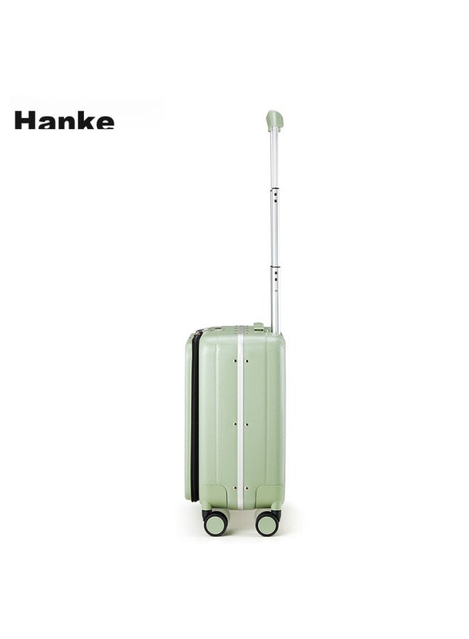 Hanke Luggage Suitcase For Men And Women, Carry-on Travel Case, 18-inch, Bamboo Green, Password Lock, Storefront Front, Openable Lid, Aluminum Frame - Image 3