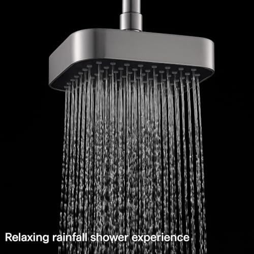 CECEFIN ABS 6 -Inch Overhead Shower Head for Bathroom | High Pressure Single Flow Design | Stylish Black & White Fixture Without Arm (Shower Head, 6 Inch) - Image 2