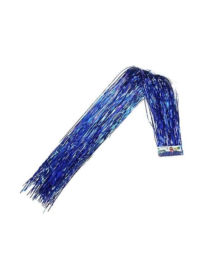 yongsheng 2-Piece Tassel Curtain Set ， Blue Foil Fringe Curtain Backdrop, 1*2m Tinsel Streamers for Sea Party, Photo Booth Props, Birthday, Summer Ocean Theme Party Decoration Supplies  - Image 4