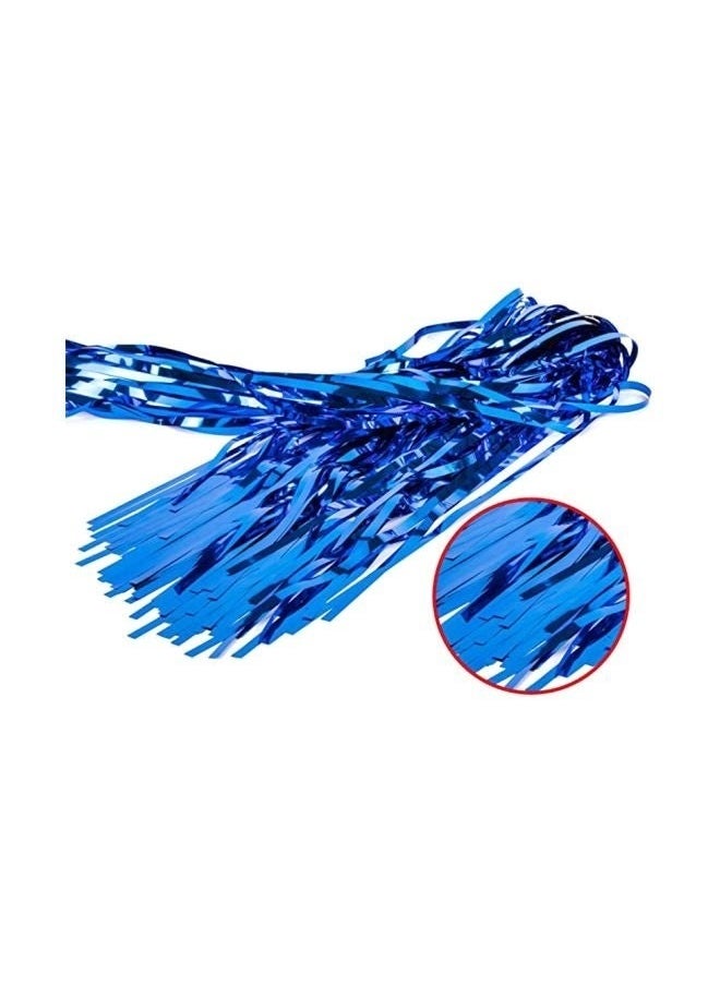 yongsheng 2-Piece Tassel Curtain Set ， Blue Foil Fringe Curtain Backdrop, 1*2m Tinsel Streamers for Sea Party, Photo Booth Props, Birthday, Summer Ocean Theme Party Decoration Supplies  - Image 5