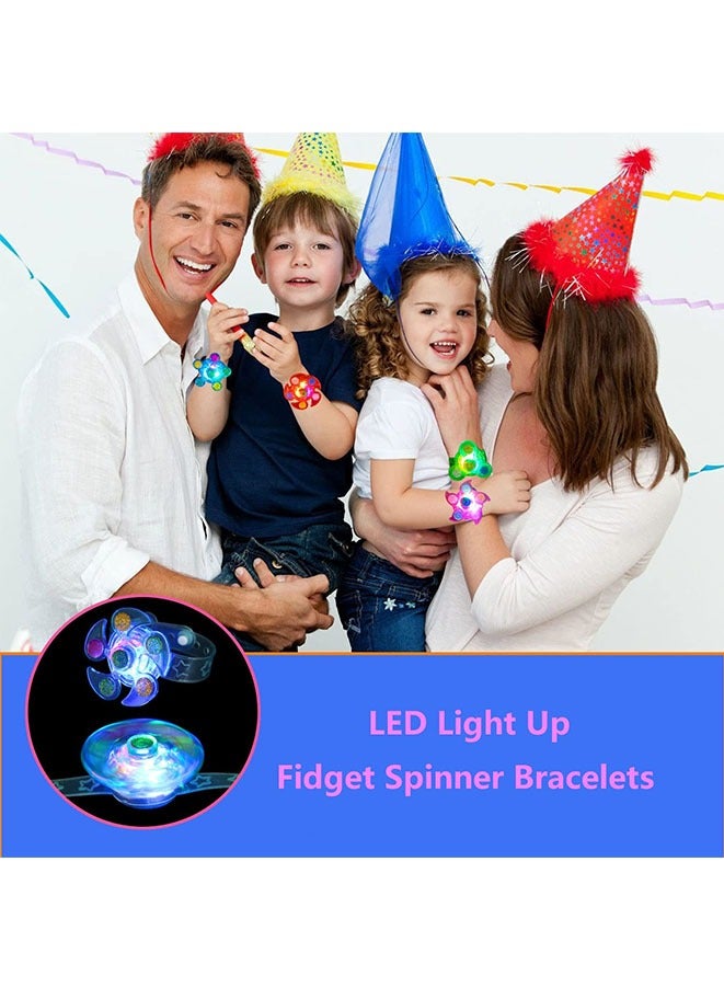 Muyixin 6 Pcs Fidget Spinner LED Light Up Bracelets Party Favors For Kids 4-8 8-12,Glow in The Dark Party Supplies  - Image 2