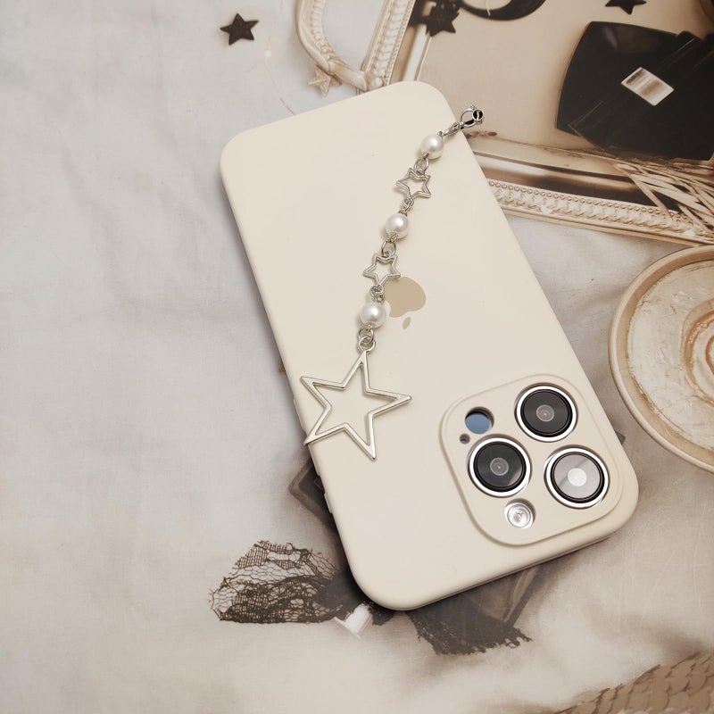 cioatu 2 Pack Phone Charms, Cute Aesthetic Beaded PhoneCharm Strap Phone Lanyard String PhoneChain Accessories for Bag Keychain Airpods Camera Pendants (White) - Image 5