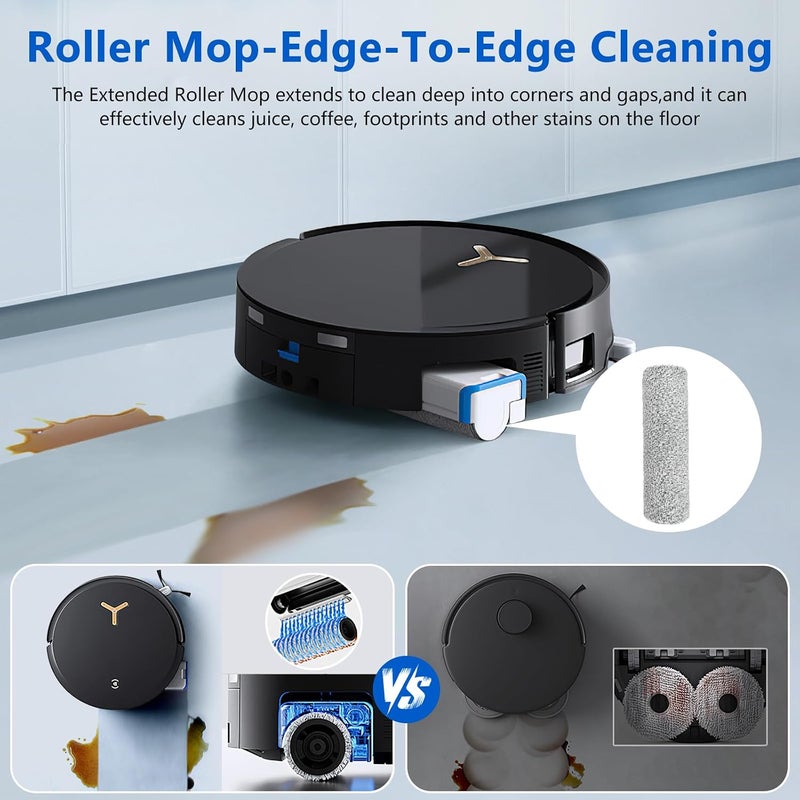 دكسو 19 قطعة غيار بديلة لمكنسة Ecovacs Deebot X8 Pro Omni و Yeedi S14 Plus، تشمل: 1 فرشاة رئيسية، 1 فرشاة ناعمة، 6 فرش جانبية، 4 مرشحات HEPA، 6 أكياس غبار - Image 3