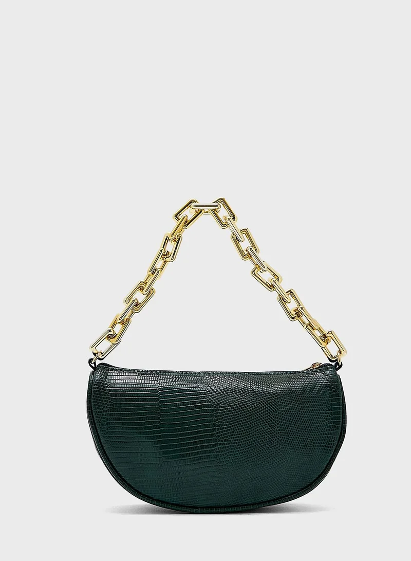 ELLA Curved Clutch With Chain Handle