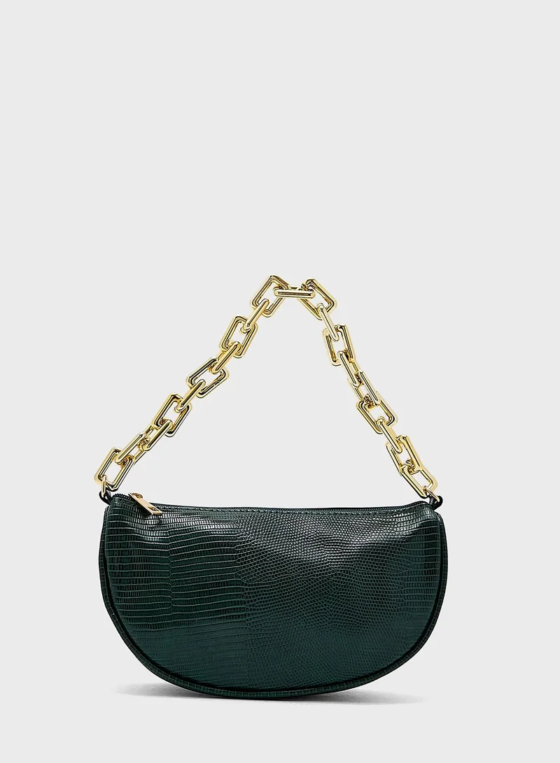 ELLA Curved Clutch With Chain Handle
