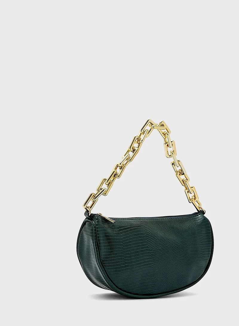 ELLA Curved Clutch With Chain Handle