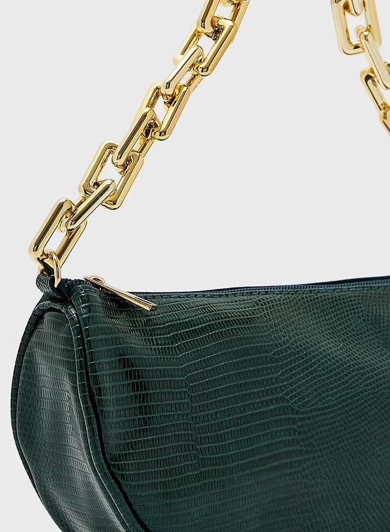ELLA Curved Clutch With Chain Handle