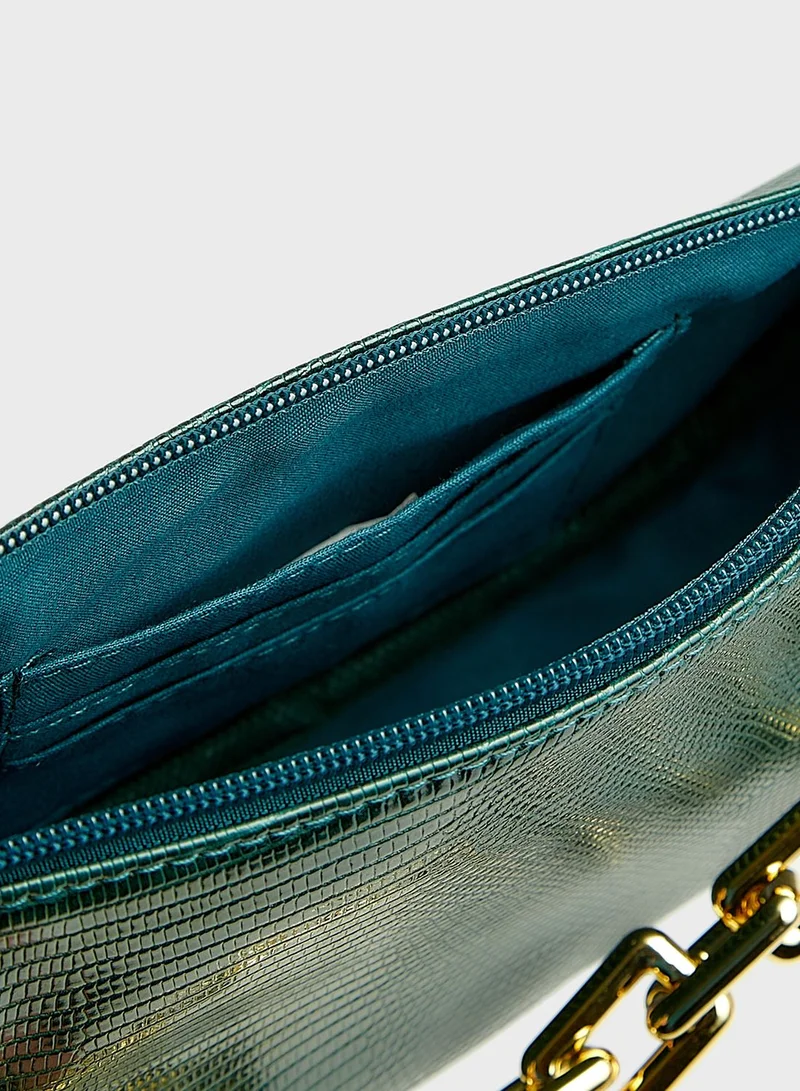 ELLA Curved Clutch With Chain Handle
