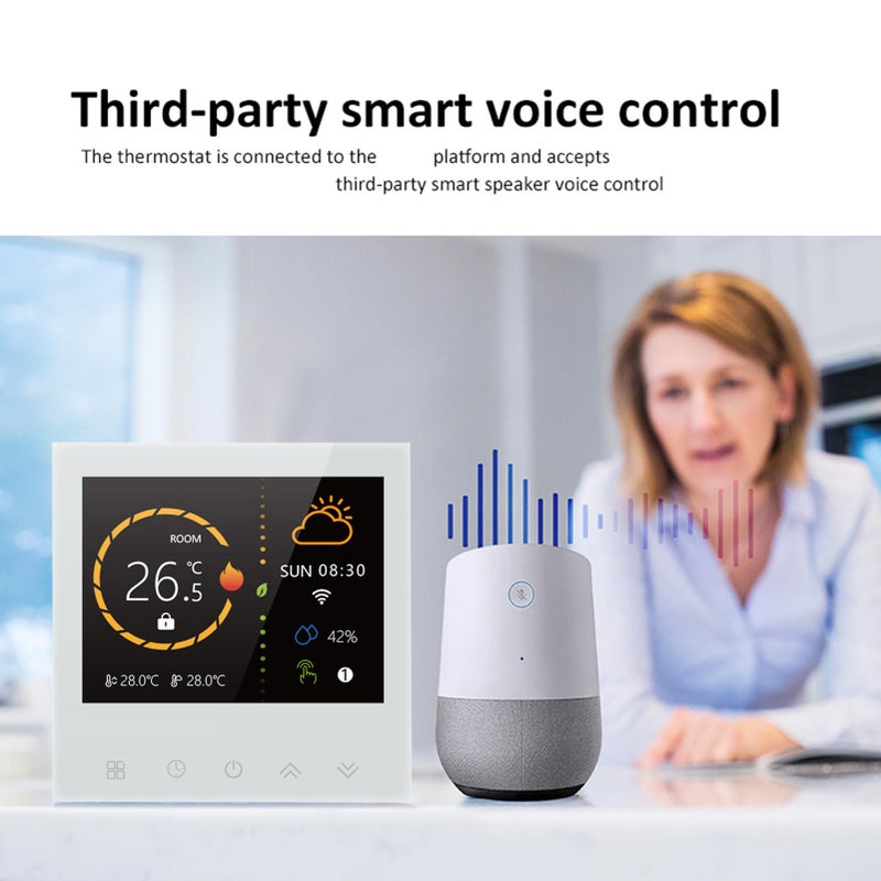Programmable Smart Thermostat For Home Wireless Remote Control Water Floor Heating Black - Image 4