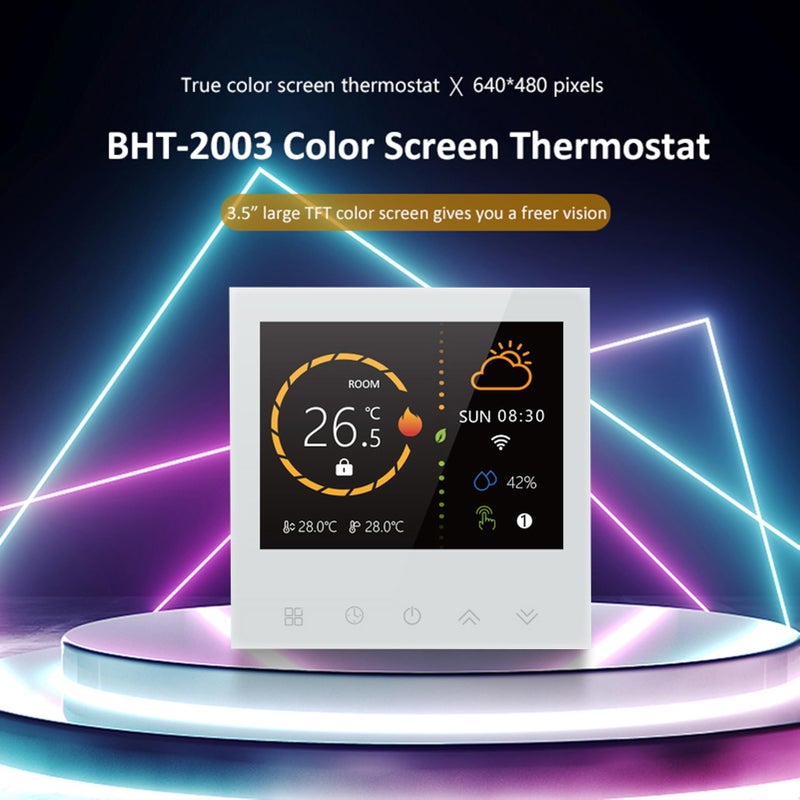 Programmable Smart Thermostat For Home Wireless Remote Control Water Floor Heating Black - Image 3