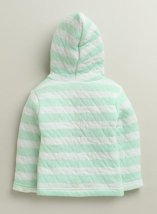 BUMZEE Baby Girls Polyfill Full Sleeves Hooded Front Open Winter Set Mint Green - 0-6 Months (Peb11072B-mgn) - Image 3
