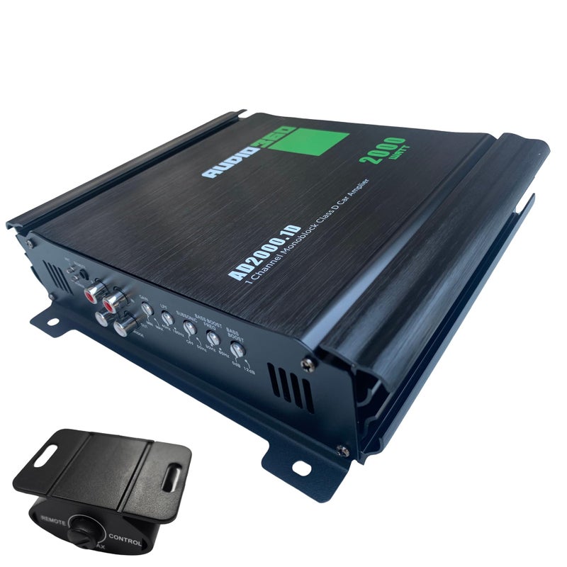 Audio360 AD20001 Monoblock Car Audio Amplifier 2000W Max Power Compact Class D Mono Amp with 88dB SNR 1Ohm Stable Subwoofer Amplifier