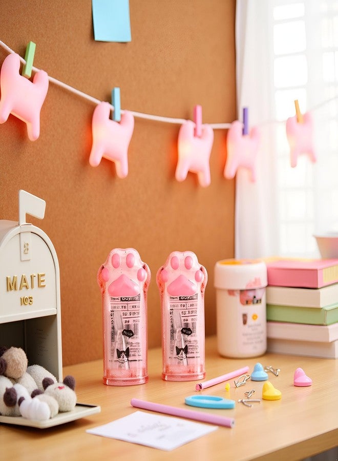 BWESOO 2 PCS Cute Pink Paw Pencil Sharpener Kawaii Supplies Student Prize Kids Gift Kawaii Pencil Sharpener Cat School Supplies for Kids Girls Cat Lovers Office School Home - Image 2