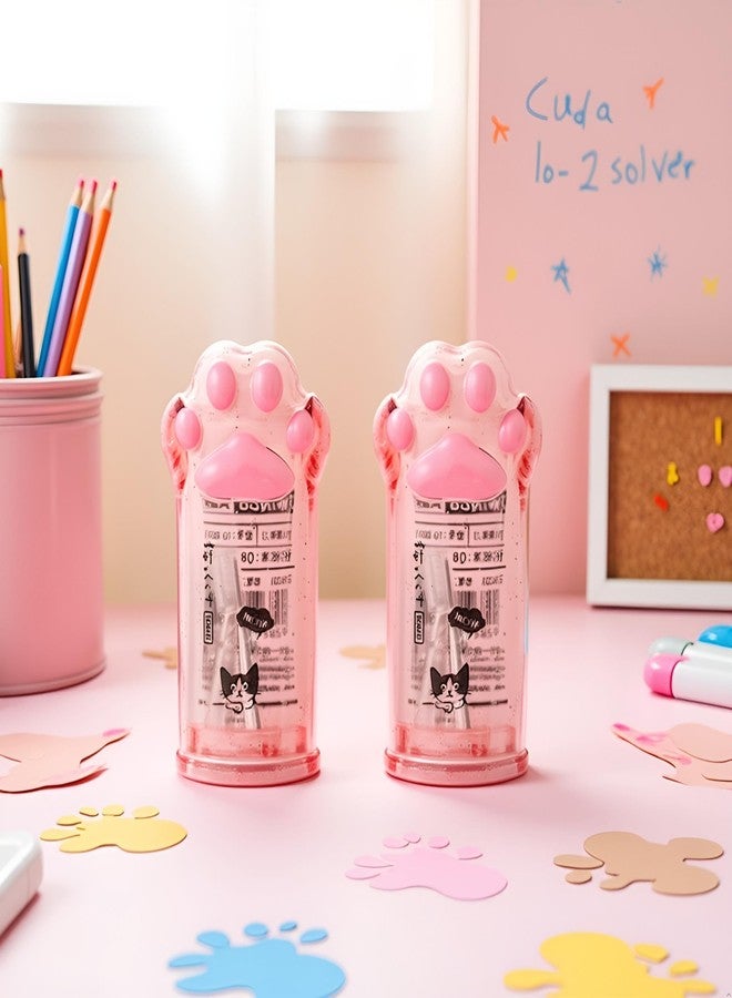 BWESOO 2 PCS Cute Pink Paw Pencil Sharpener Kawaii Supplies Student Prize Kids Gift Kawaii Pencil Sharpener Cat School Supplies for Kids Girls Cat Lovers Office School Home - Image 3