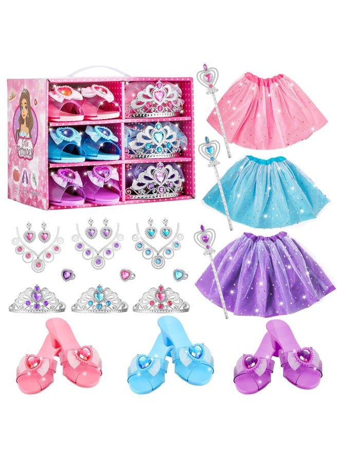 ShyLizard Princess Dress Up Sets for Little Girls Age 3 4 5 6, Kids' Dress Up and Pretend Play Toy Gifts for Girls, Princess Dresses, Princess Shoes and Accessories, Princess Toys Sets for Girls - Image 1