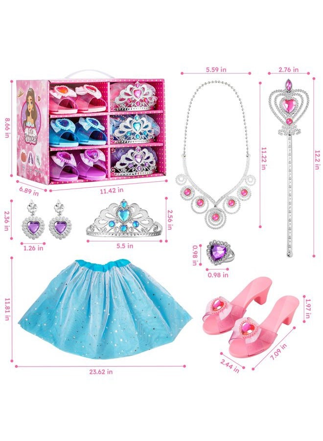 ShyLizard Princess Dress Up Sets for Little Girls Age 3 4 5 6, Kids' Dress Up and Pretend Play Toy Gifts for Girls, Princess Dresses, Princess Shoes and Accessories, Princess Toys Sets for Girls - Image 2