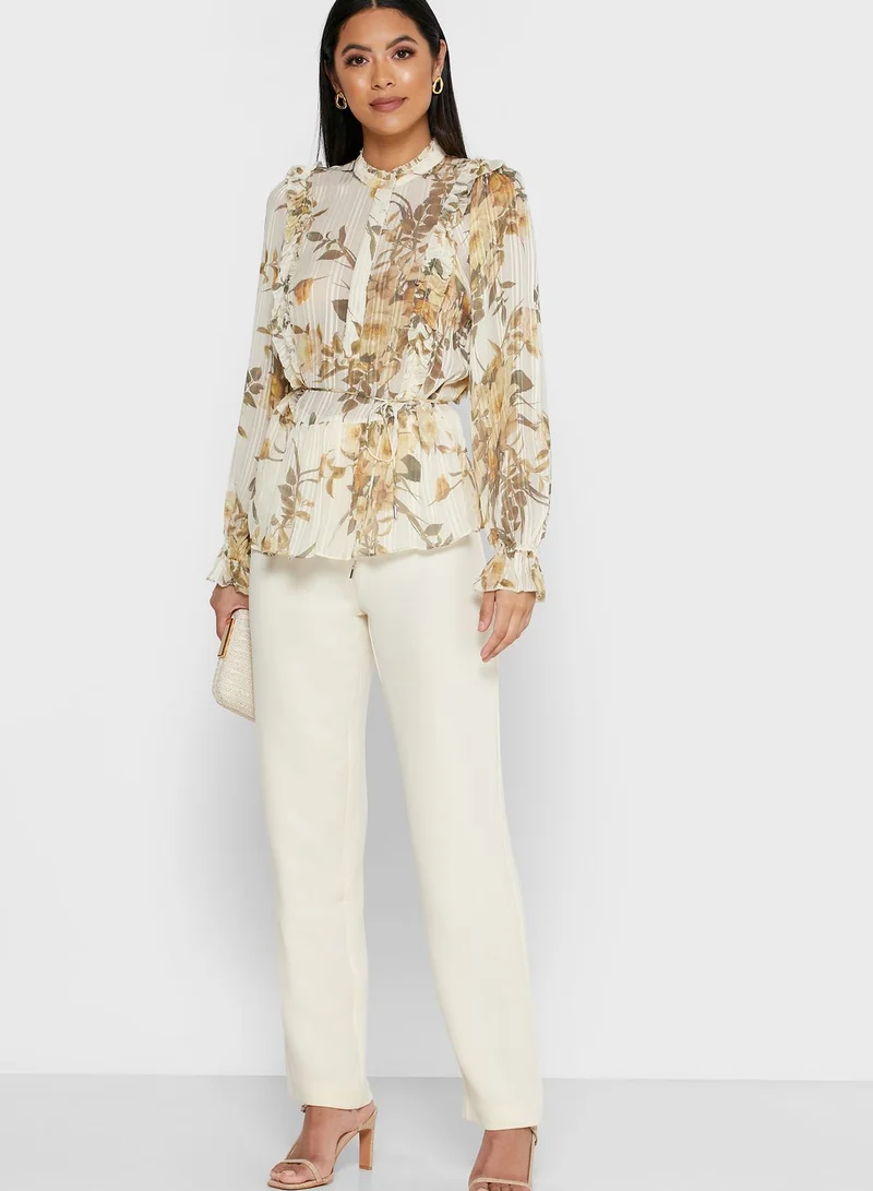 REISS Alandra Floral Print Top
