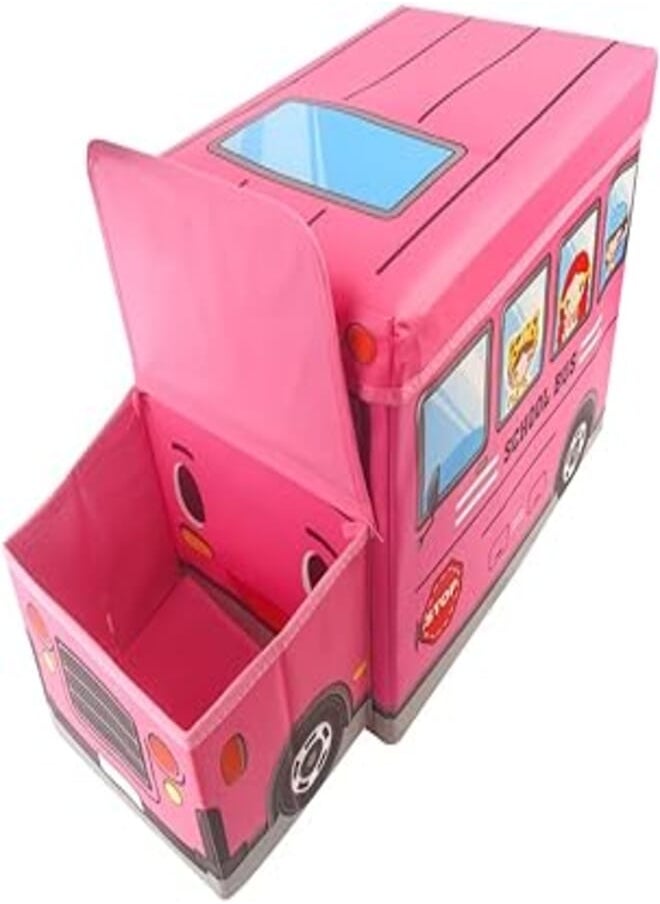 Generic Kids Box Organizer Toy Storage Box Kids School Bus Chair Toy Box 50 x 50 x 30 cm 