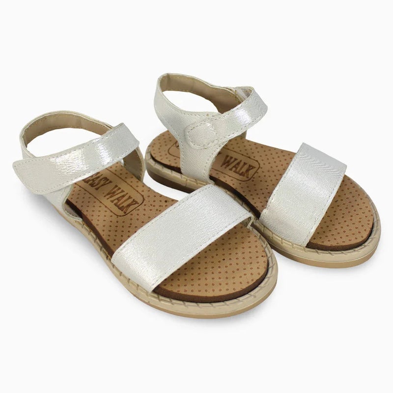 EASY Baby Girls Leather Sandals - Shiny - Image 1