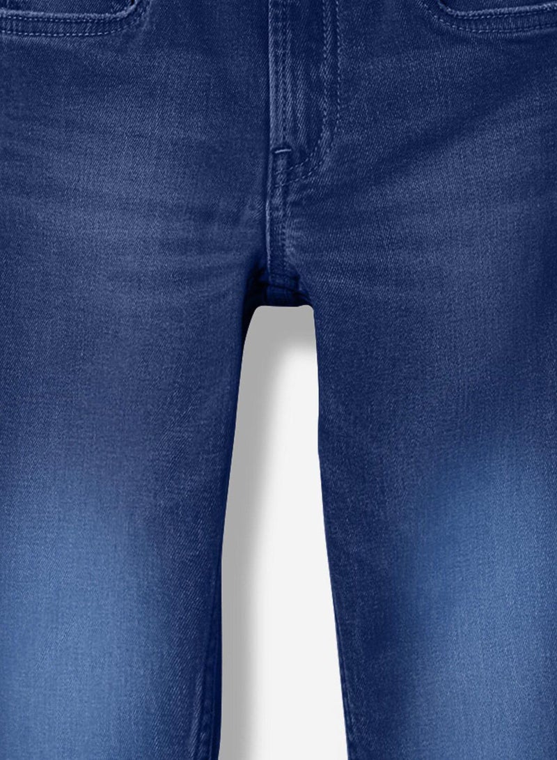 Bonkids Regular Printed Blue Cotton Jeans For Boys Pull On 100 % Cotton  - Image 3