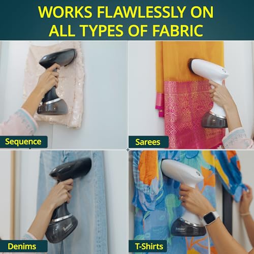 Balzano Garment Steamer 1700W for Clothes | Portable Handheld Steamer Iron | 360ml Tank, 30s Heat-Up, 28g Continuous Steam | Horizontal/Vertical Use | Easy Refill, Fabric Brush (White) - Image 5