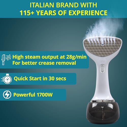 Balzano Garment Steamer 1700W for Clothes | Portable Handheld Steamer Iron | 360ml Tank, 30s Heat-Up, 28g Continuous Steam | Horizontal/Vertical Use | Easy Refill, Fabric Brush (White) - Image 2