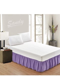 Sandy SANDY  High Hotel Quality Bed Skirt 1 Piece, Twin Single Size 100 X 200 + 25 cm, Tailored Drop, Classic Plain Solid ,Soft & Decorating ,Lilac  - Image 1